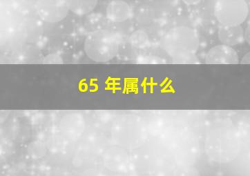 65 年属什么